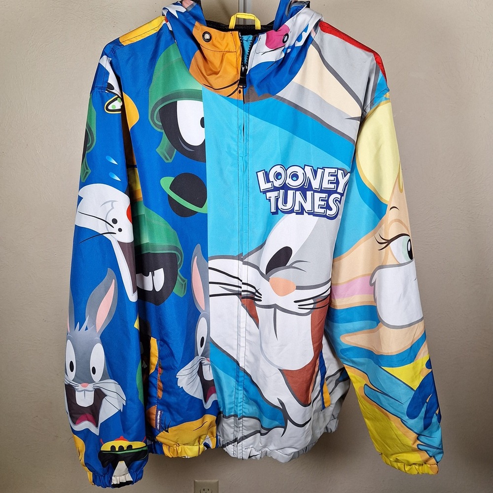 Looney Tunes Members Only All Over Print Big Head Light Windbreaker Jacket XL